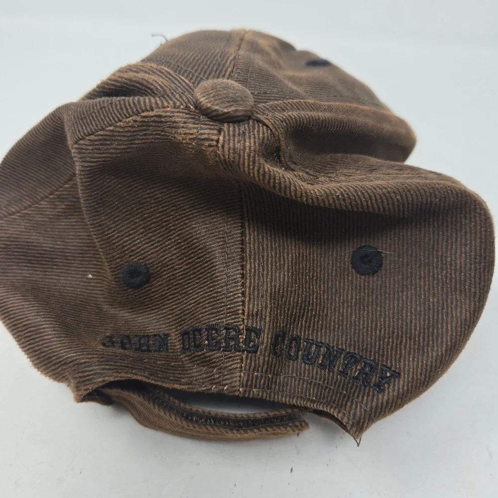 John Deere Country Hat Brown Barbed Wire Embroidered Adjustable Baseball Cap